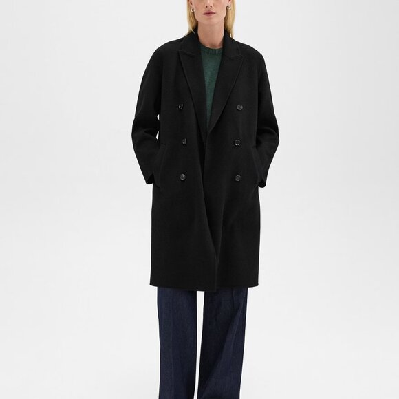 Double-Breasted Coat in Double-Face Wool-Cashmere - THEORY - Picture 1 of 4